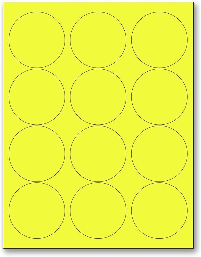 NextDayLabels - 8-1/2 x 11 Neon Color High Light Fluorescent Labels by NextDayLabels