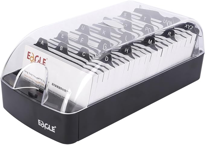 Eagle Business Card Box, Push-Button, Storage up to 550 Cards by Eagle