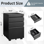 guizeeopo filing cabinets for home office, mobile file shown in use