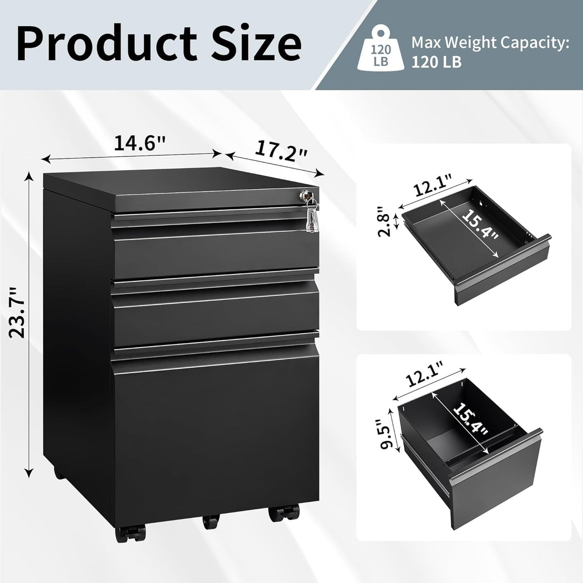 guizeeopo filing cabinets for home office, mobile file shown in use
