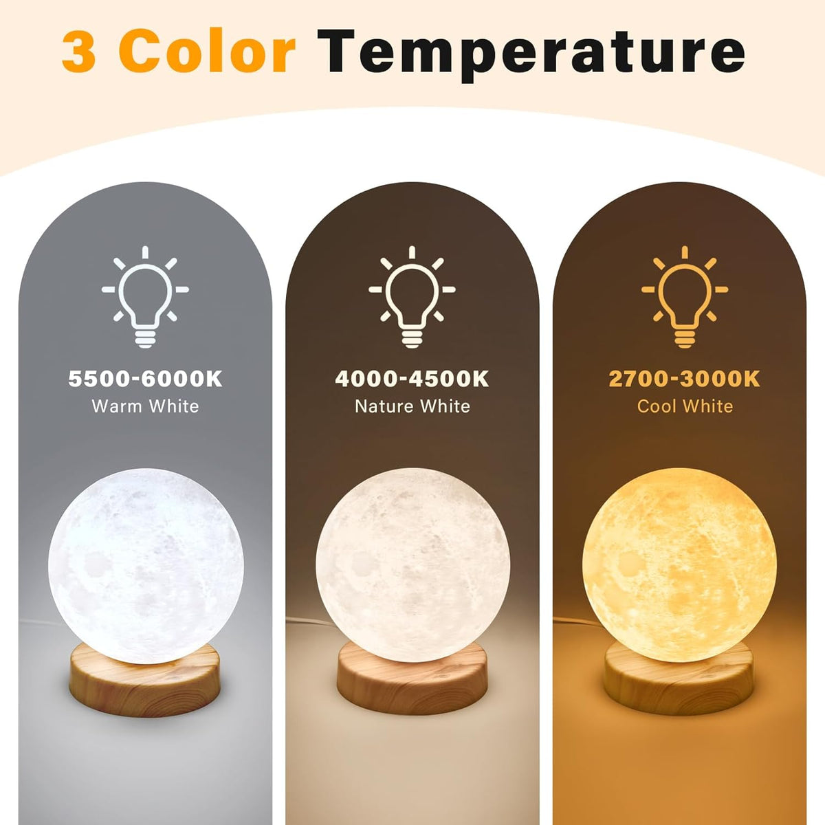 Doraubia Light Therapy Lamp,10000 Lux Sun Lamp with 3 Color Temperatures,Step...