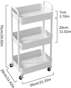 Sywhitta 3-Tier Plastic Rolling Utility Cart - Image 2