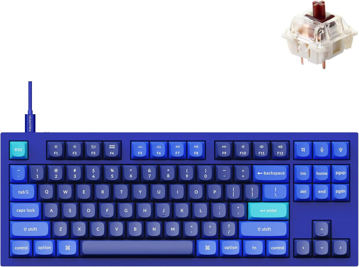 Keychron Q3 QMK/VIA Wired Custom Mechanical Keyboard, Full Aluminum TKL Layou...