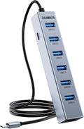 USB C HUB, 7 Port USB C to USB Hub, Aluminum Alloy USB 3.0 Data Port, 5Gbps USB by ZIUMIER