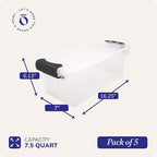 HOMZ 5-Pack Latching Lid, 7.5 Quart, and Office - Image 4