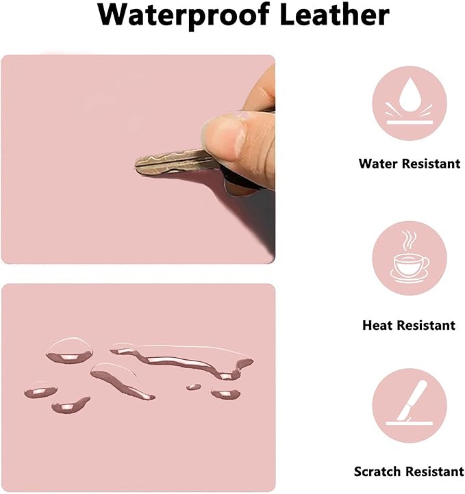 PU Leather Desk Pad Protector Gaming Mouse Pad Non Slip Desk Mat - Image 2