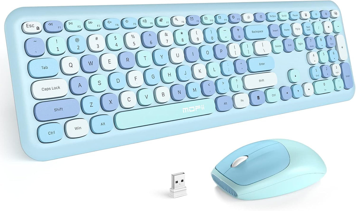 MOFII Wireless Keyboard and Mouse Combo Silent, Slim Compact 2.4G USB Full Size