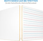 Nicpro Dry Erase Lap Board 12 x 16 inches 2 Pack Ruled Kid Double Sided Blank & - Image 2