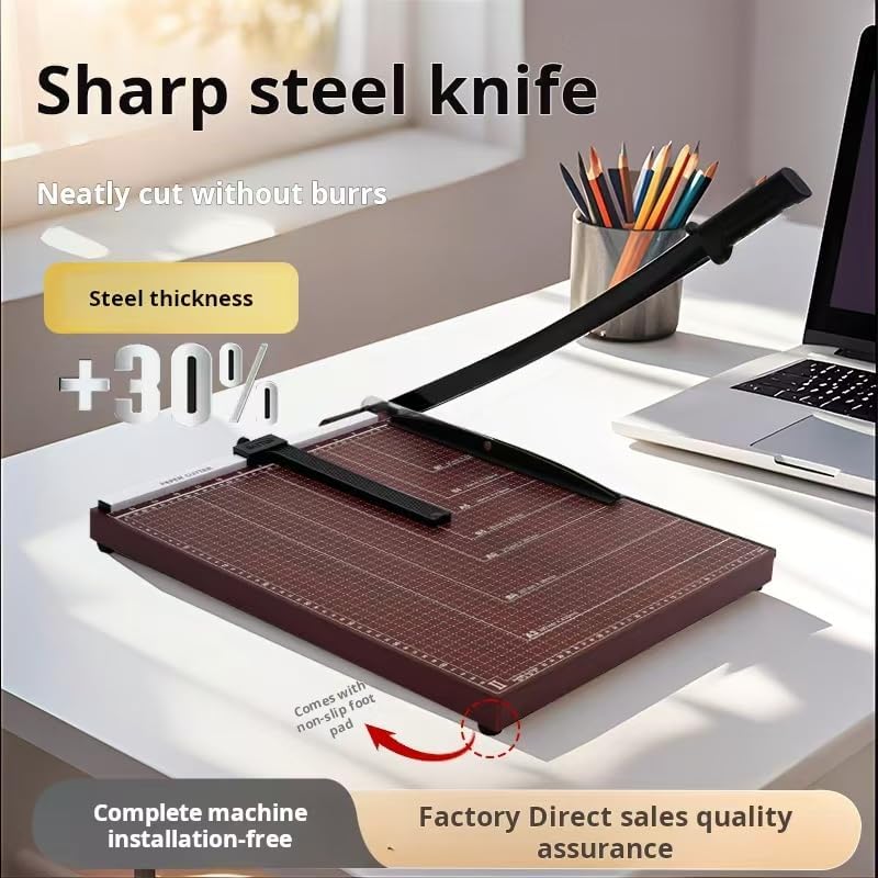 18" Guillotine Paper Cutter, Heavy Duty Trimmer with Safety Lock