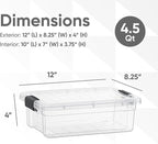 Superio Storage Bins with Lids- 2 Pack, 4.5 Qt Clear Boxes - Image 2