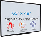 60 x 48 Inch Black Frame Magnetic Whiteboard by DexBoard