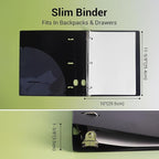 MUKAWA 1 Inch 3 Ring Binder, D-Ring Binder Holds 250 Sheets, PP Cover - Image 2