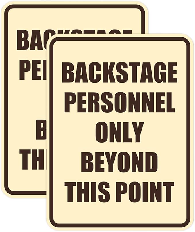 Portrait Round Backstage Personnel Only Beyond This Point Door or Wall Sign by SignsByLITA