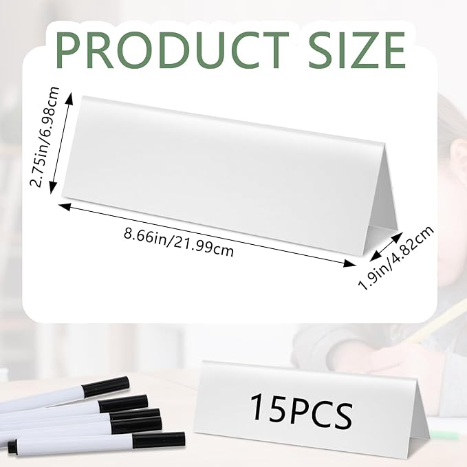 15Pcs Reusable Name Tent Cards - Image 2