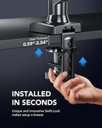 HUANUO Single Monitor Mount, 13 to 32 Inch Monitor Arm, Adjustable Monitor Stand - Image 7