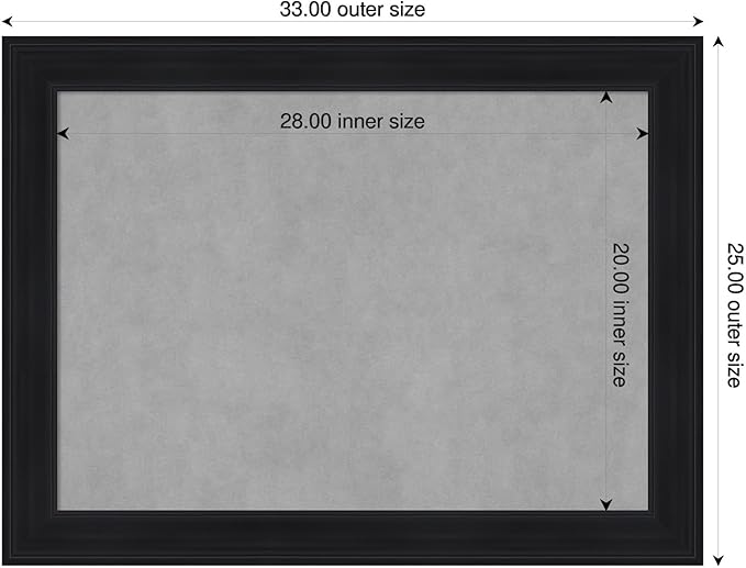 Amanti Art Black Framed Magnetic Board 25x33 Medium Vision Board - Image 2