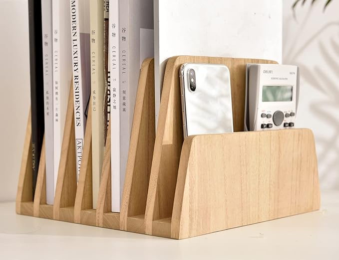 KIRIGEN Desktop File Document Holder Stand 7 Slots Mail Paper Organizer Desk - Image 9