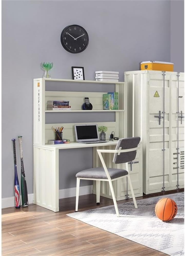 Acme Cargo Desk & Hutch in White