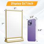 Smarpau Acrylic Gold Sign Holder 5x7, 8 Pack Table Number Holders, Double-Sided - Image 2