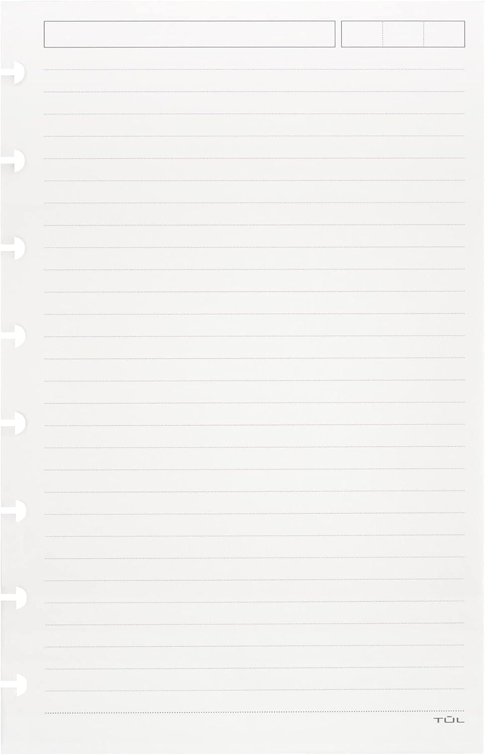 TUL Custom Note-Taking System Discbound Refill Pages, 5.5" x 8.5" Junior Size, Narrow Ruled, 100 Pages (50 Sheets) White
