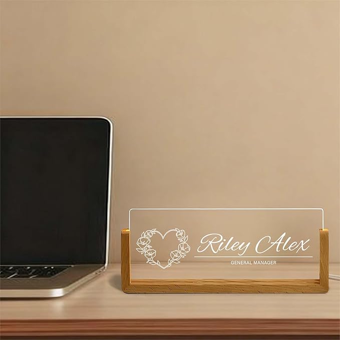 Custom Desk Name Plate Personalized, Light Up Office Name Sign - Image 7