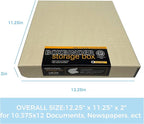 Lineco, Archival Tan 3-Ring Binder Preservation Album Box 12.25 x 11.25 x 2 - Image 2