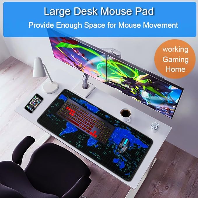 Gaming Mouse Pad, 31.5x15.7 inch Large Extended Computer Keyboard Mouse Mat - Image 6