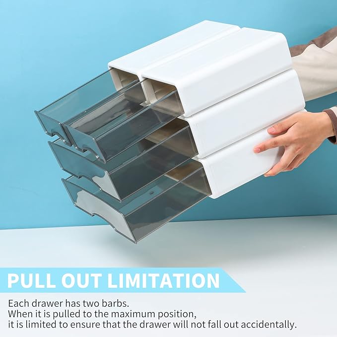 OSteed White Desktop Drawers for Paper, Stackable Office Storage Drawers for - Image 4