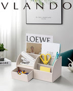 Vlando Office Desk Organizer Leather Desktop Organizer Caddy - Image 5