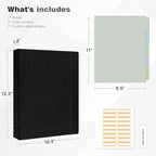 Ospelelf Vintage Hardcover 3 Ring 1 inch Leather Binder, Professional Binders - Image 5