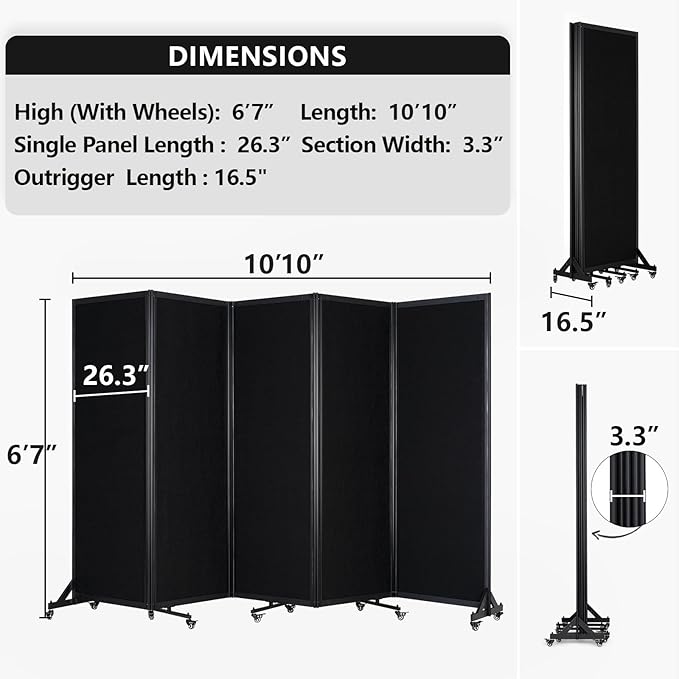 Strongbird Folding Room Partition, Office Partition Dividers, Privacy Divider - Image 2