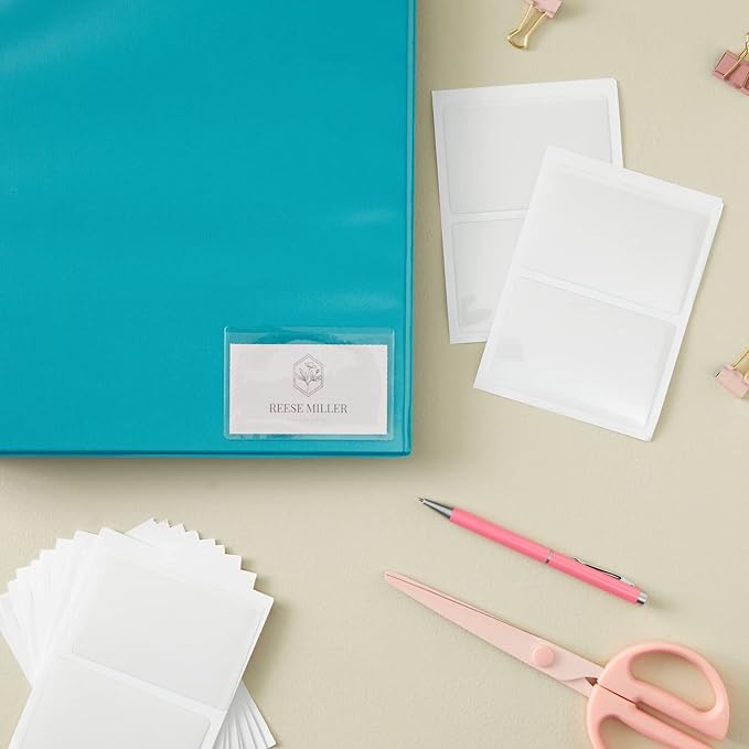 Juvale 100-Pack Clear Business Card Pockets - Image 3