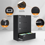 AFAIF 4 Drawer File Cabinets for Home Office, Metal Filing Cabinet - Image 6