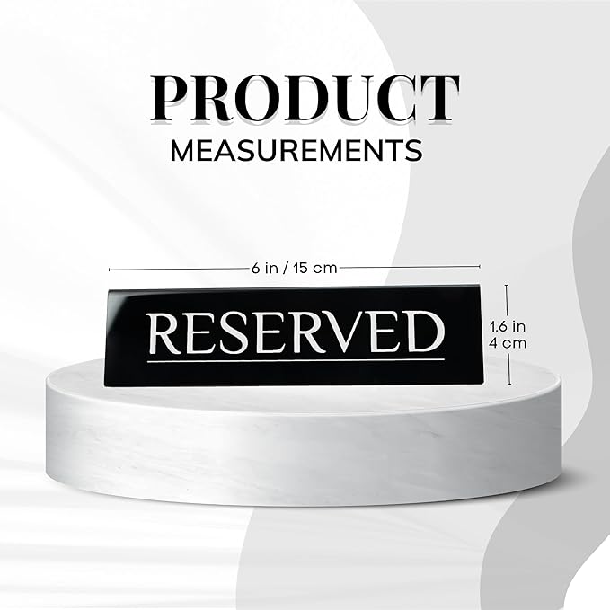 12 Reserved Table Signs – Black Stainless Steel - Image 2