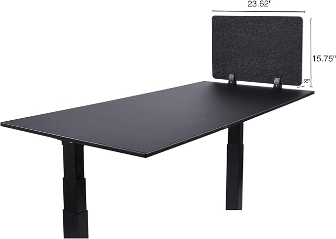 Stand Up Desk Store ReFocus Raw Clamp-On Acoustic Desk Divider Mounted Privacy - Image 6