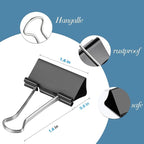 60 Pack Large Binder Clips 1.6 Inch, Binder Clips Large Size, Big Paper Clamps - Image 2