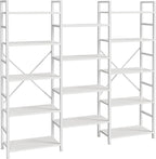 SUPERJARE Triple 5 Tier Bookshelf, Bookcase