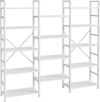 SUPERJARE Triple 5 Tier Bookshelf, Bookcase by SUPERJARE
