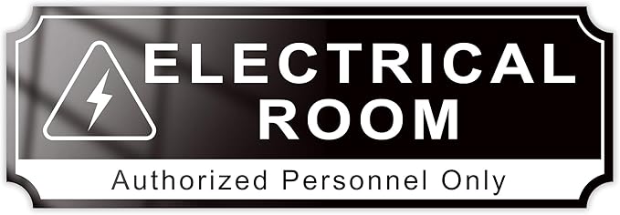 Electrical Room Door Sign for Business，Self-Adhesive Durable Modern Electrical by LUHIMO