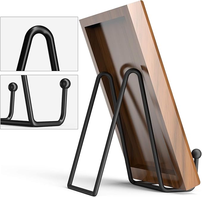 Decolore 4 Pack 4.5 Inch Black Display Stands Metal Plate Holder Display Stands - Image 2