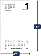 AT-A-GLANCE 2024 Daily Desk Calendar Refill, 3-1/2" x 6", Standard, Loose-Leaf (E7175024)