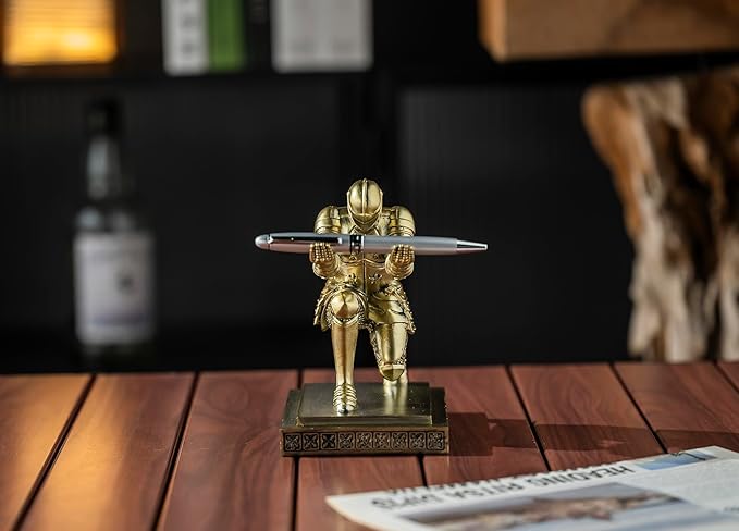 Amoysanli Knight Pen Holder Desk Organizers and Accessories Desk Decor Resin - Image 5