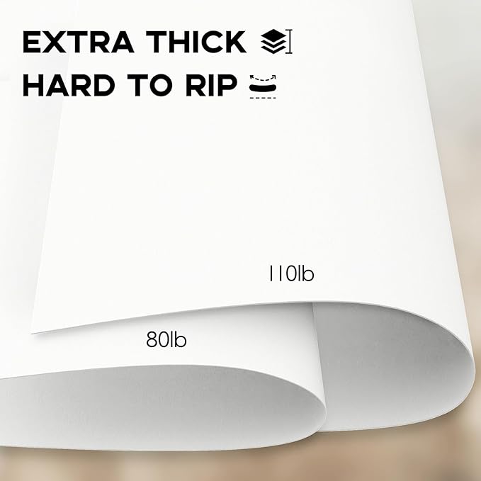 110lb White Cardstock 8.5x11, Goefun 100 Sheets Heavyweight White Card Stock - Image 4