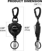 LATTHANT ID Badge Holder Retractable, 2 Pack Heavy Duty Badge Reel - Image 6