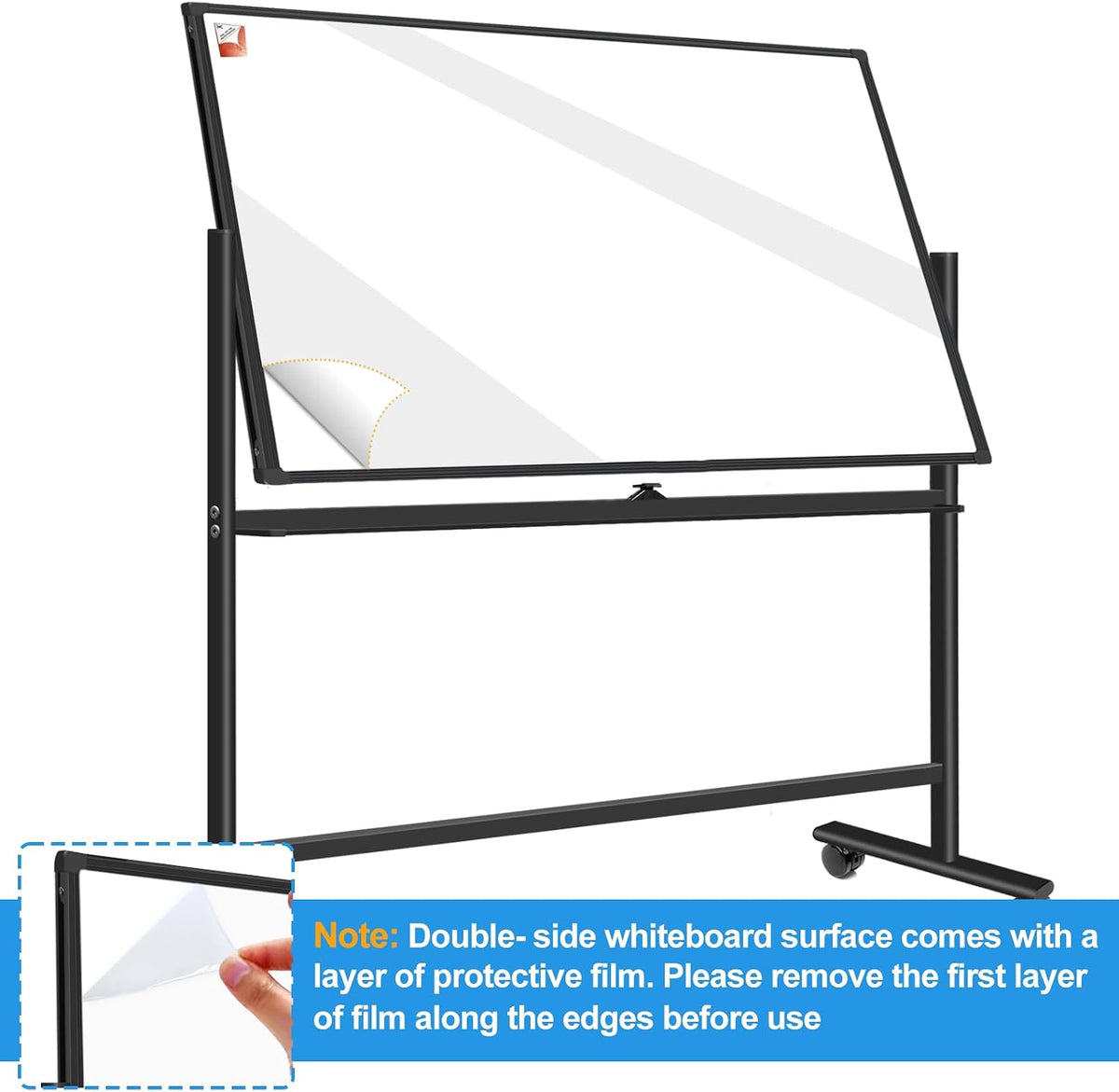 BSTPCOO Double-Sided 40"x28" Magnetic Dry Erase Board Mobile Whiteb...