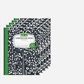 ECONAMA Composition Notebooks Pack of 5 Wide Ruled 200 Pages 9.75"x7.5" Black by Econama