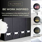 BLU MONACO Foldable Black Magazine File Holder – Set of 6 | Cardboard Desk File - Image 2