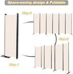 CHOSENM Room Divider, 6 Panel Folding Privacy Screens - Image 5