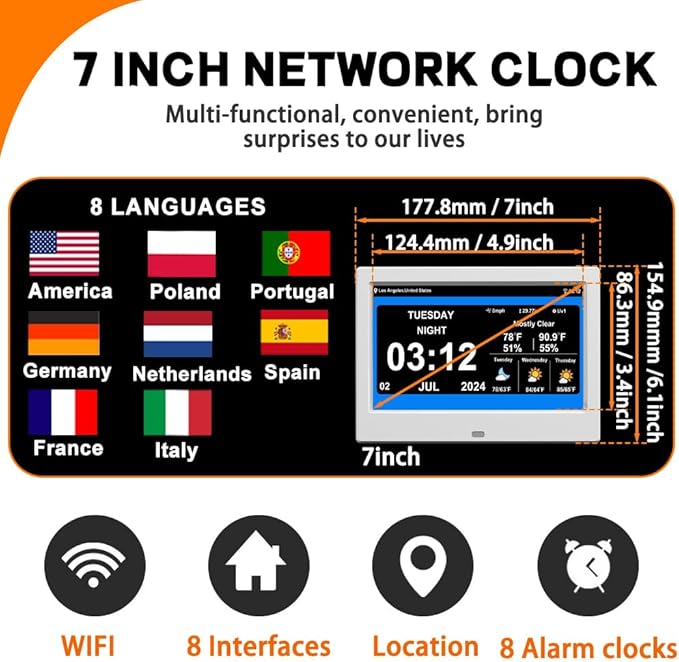 TIMEMOON WiFi Digtial Calendar Clock - Image 6