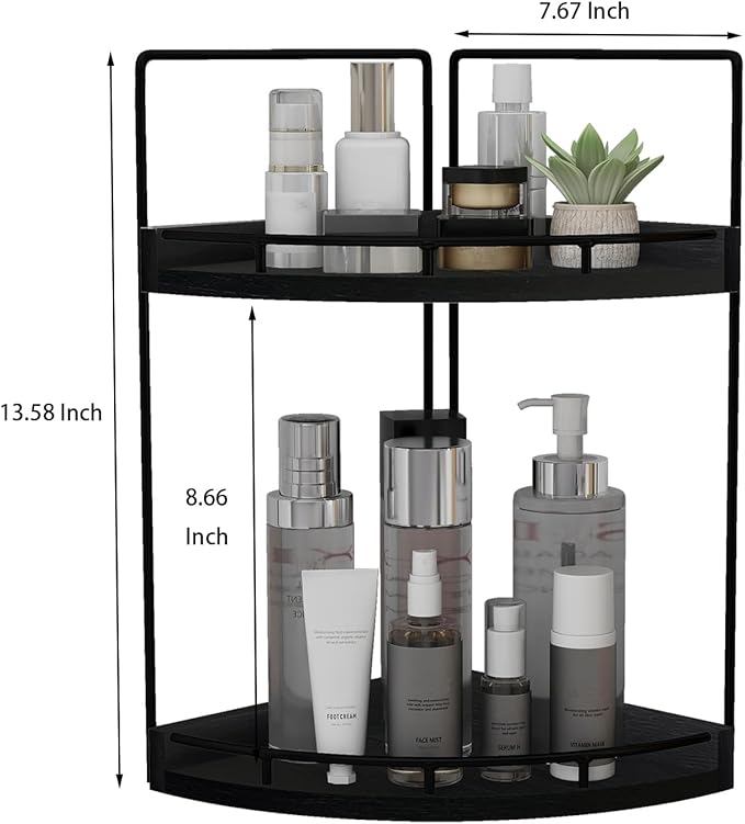 Dorhors 2-Tier Bathroom Counter Organizer, Vanity Counter Corner Shelf - Image 3